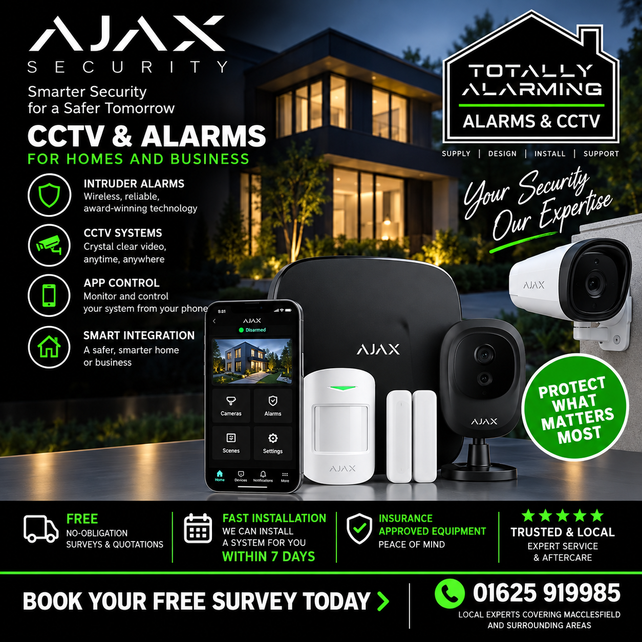 Ajax alarm, cameras and app control from Totally Alarming